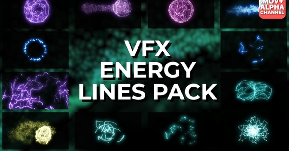 4K能量魔法烟雾视觉特效动画素材  VFX Energy Lines Pack-后期素材库