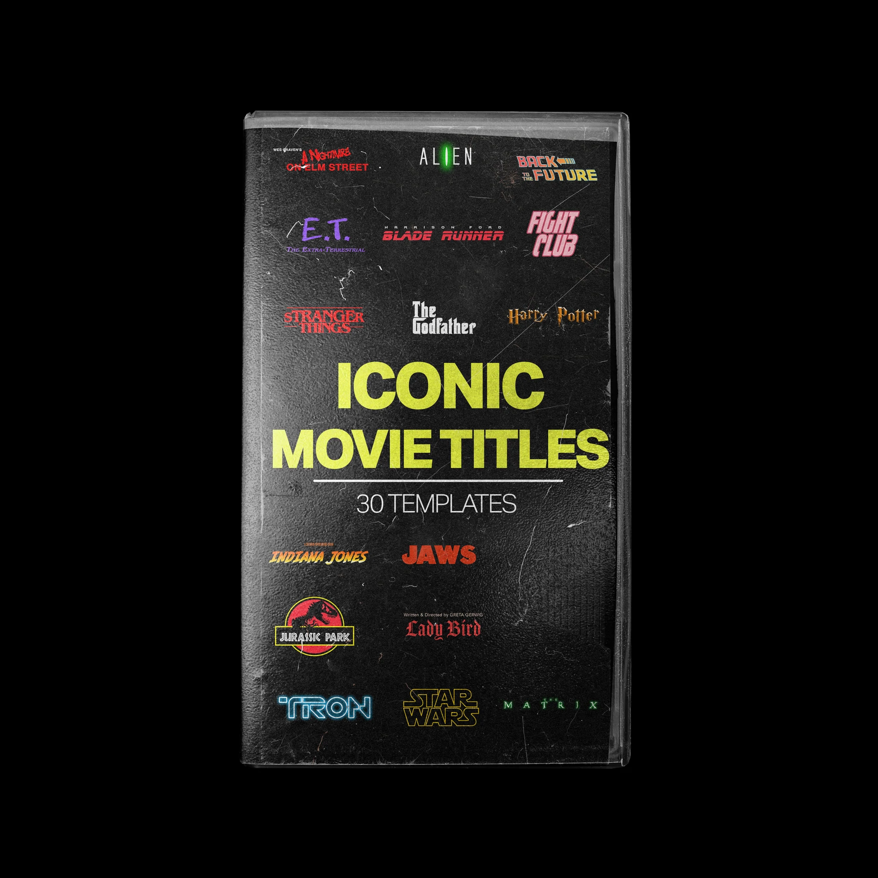 35组国外经典电影片名标题模板Tropic Colour Iconic Movie Titles Templates-后期素材库