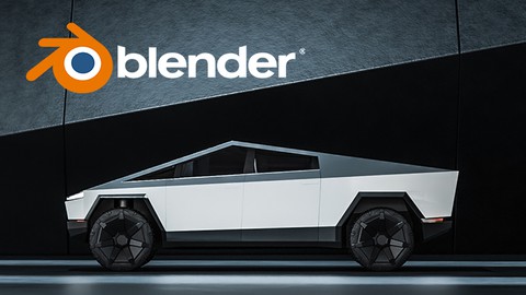 Blender制作特斯拉赛博卡汽车模型视频教程+项目文件 Blender – Tesla Cybertruck Forge by Mrawan Hussain-后期素材库