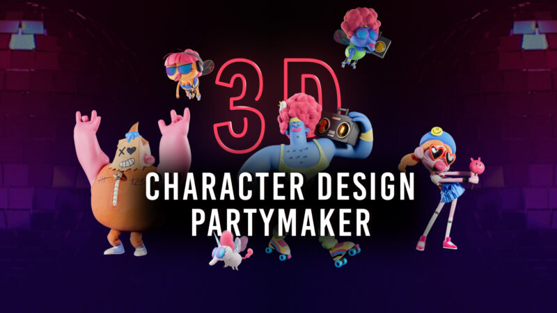 ZBrush、3dCoat等软件制作3D卡通人物模型动画场景视频教程 Motion Design School – 3D Character Design Partymaker-后期素材库