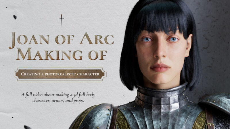 制作15世纪逼真角色圣女贞德模型视频教程+项目文件 Wingfox – Creating a Photorealistic Character – Joan of Arc with Mike Hong-后期素材库