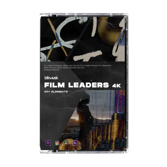 4K时尚胶片字符闪烁切换视频叠加过渡转场素材 BLINDUSK – FILM LEADER TRANSITIONS-后期素材库